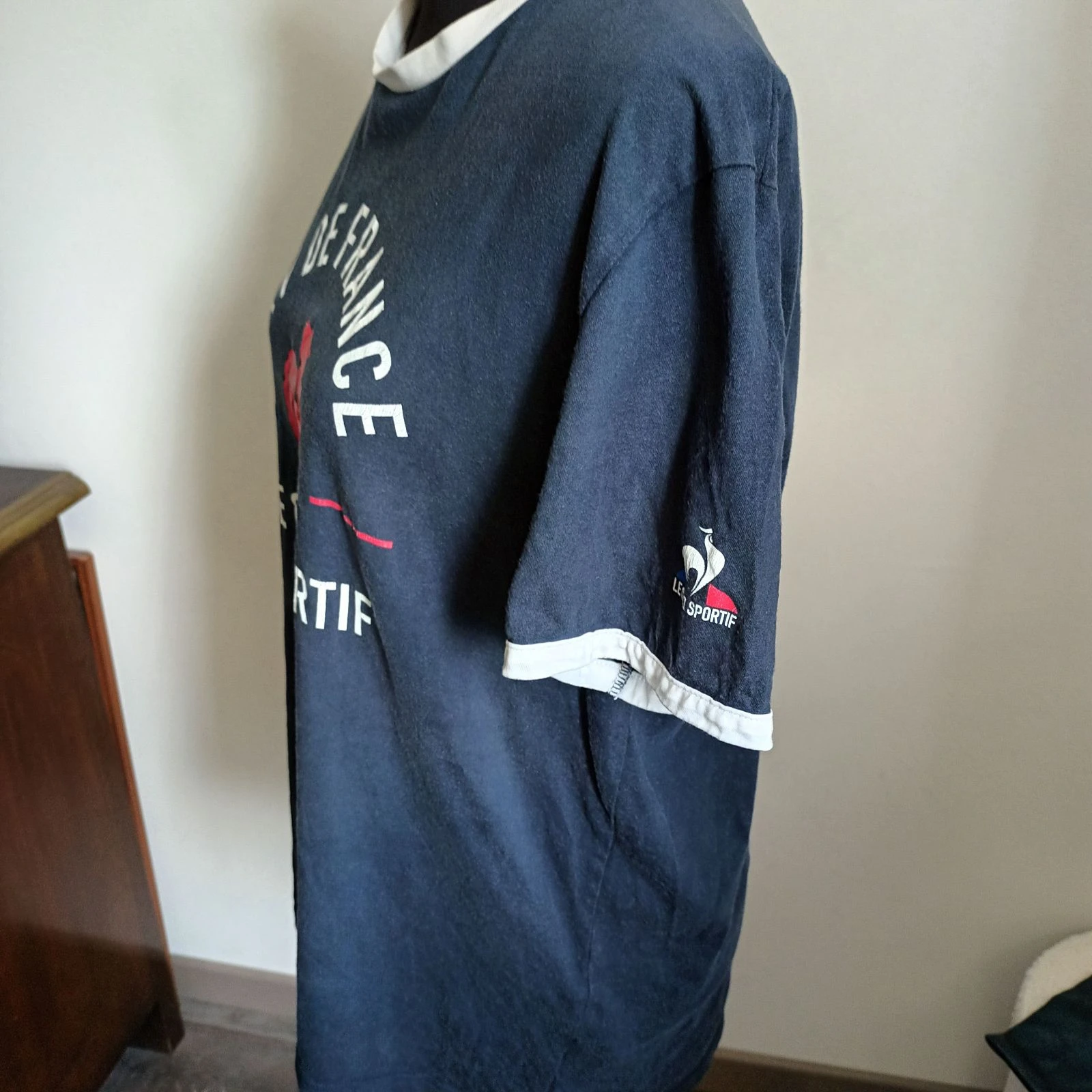 T-shirt XV de France Le Coq Sportif Maat L scheuren logo coq – photo 2